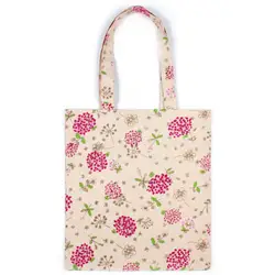 Для женщин сумка хлопково-льняные, с цветочным принтом печатные многоразовые женская сумка-шоппер женщина ежедневно Применение сумка