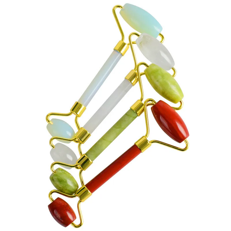  Rose Quartz Roller Slimming Face Massager Lifting Tool Natural Jade Facial Massage Roller Stone Ski