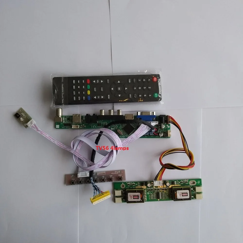 

for M170EG01 V8 VGA AV Digital Signal 30pin New LCD HDMI Controller Driver Board 4 lamps 1280X1024 17" TV USB kit Module