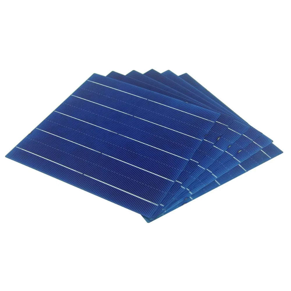 100 Pcs 4.5W 156MM Photovoltaic Polycrystalline Solar Cells 6x6 For DIY Solar Panel System