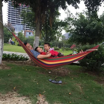 

2016 Single Thickened Cotton Hammock, Outdoor Picnic, Barbecue Camping, Anti Rollover Indoor Swing Self Driving Tour