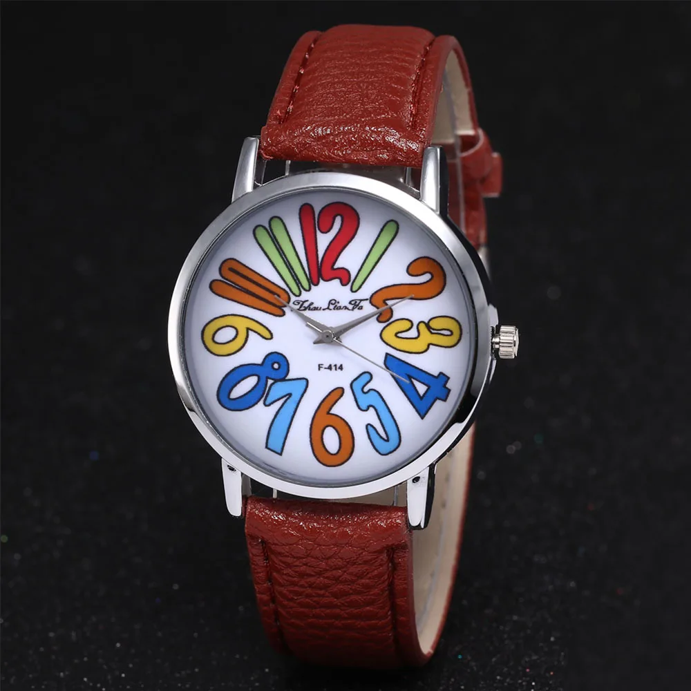 

ZhouLianFa Women Watch Cartoon Digital Quartz Watch Lychee Pattern Strap Simple Watch With Gift Box 11 Types Available