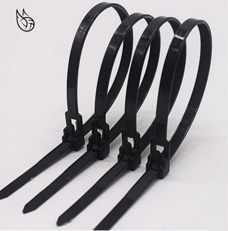 Releasable nylon cable ties may loose slipknot tie reusable packaging