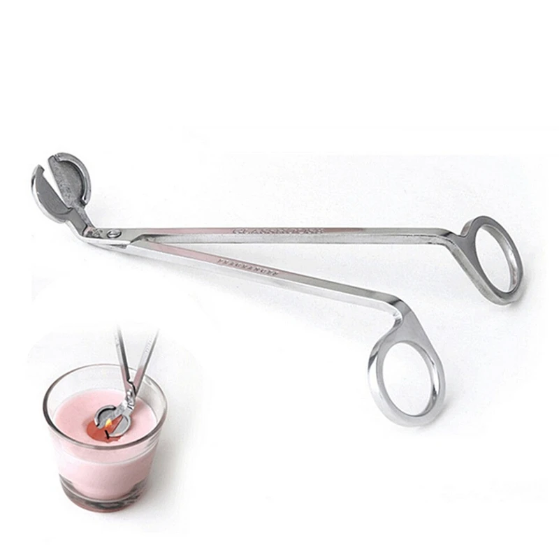 

17CM Stainless Steel Candle Wick Trimmer Oil Lamp Trim scissor tijera tesoura Cutter Snuffer Tool Hook Clipper