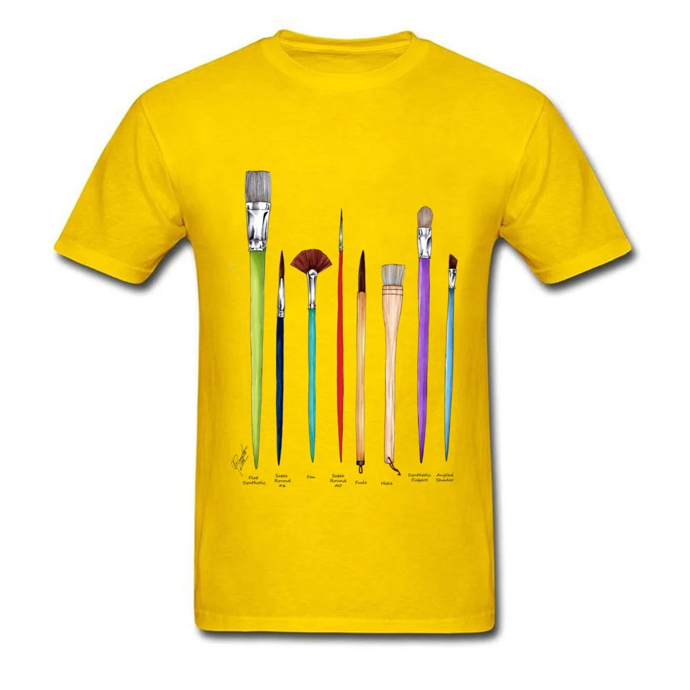Brushes comfortable Summer Pure Cotton Round Collar Young Tops Shirt Summer Tops Shirts New Arrival Short Sleeve T Shirt Brushes yellow
