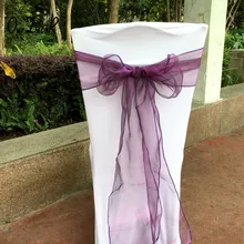 50 шт. фиолетовые вырезки из органзы чехлы для стульев Банкет Свадебные украшения