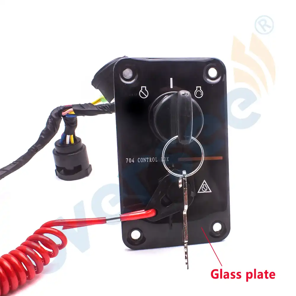 Engine Ignition Key Switch Panel Switch Assembly Single Key Switch Panel Assembly 704-82570-12-00 Fit for Yamaha Outboard Yacht 12V Ignition Key Switch Panel
