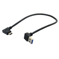 כבל נתונים תואר 90 שמאל וימין זווית USB3.1 מסוג C זכר ל 90 מעלות זווית USB3.0 נתונים זכר & כבל הטעינה עבור 30 ס"מ הטלפון הנייד (4)