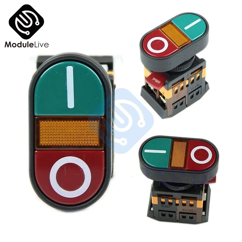 

Light Indicator Momentary Switch Red Green Power ON OFF Start Stop Push Button High Quality
