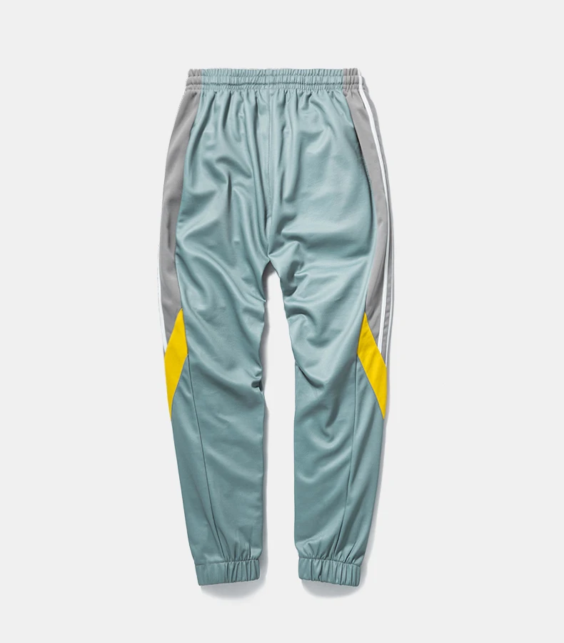 Track Pants Mens Fashion Urban Jumpsuit Joggers Trousers Male Hip Hop Stripe Sweatpants High Quality Color Block Patchwork