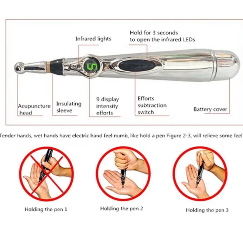 Электронная ручка для иглоукалывания, электрическая меридианская Лазерная машинка для иглоукалывания, магнитный терапевтический инструмент, меридиановая энергетическая ручка, массажер