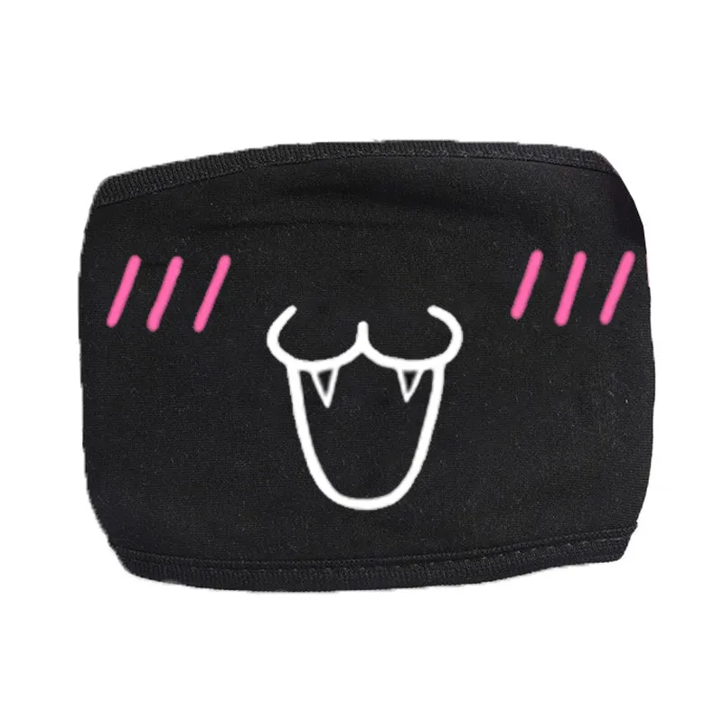 Child Like Mouth Mask Dark Anti Dust Cool Mask Cartoon Mouth Muffle Face Mask Emoticon Masque Masks For Gifts for Children's Day - Цвет: Черный