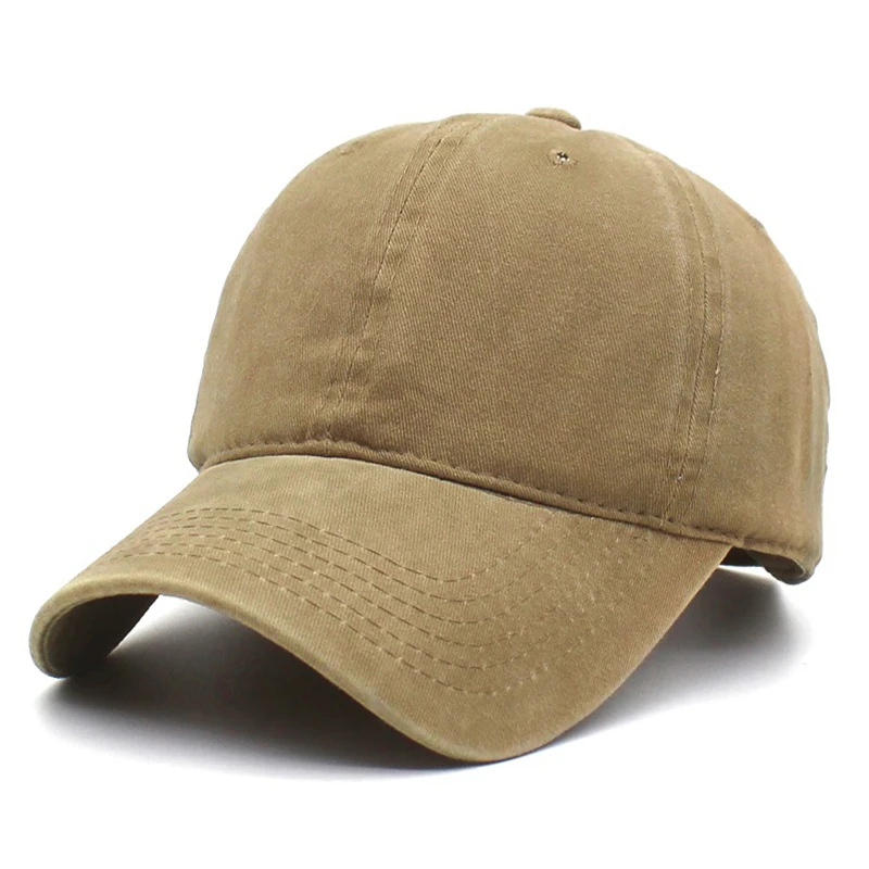 Темный хаки Винтажная бейсбольная кепка мужская Snapback Хлопковая женская летняя бейсбольная кепка однотонная черная шляпа папы костяная уличная Спортивная Кепка s солнцезащитные шляпы WH004 - Цвет: Темный хаки