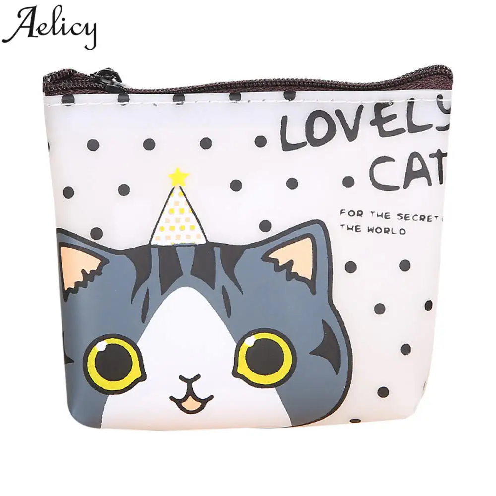 Aelicy Модный милый кошелек для монет с принтом кота модные кошельки закуски