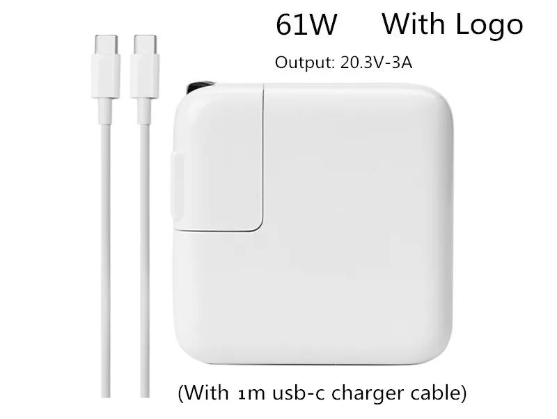 

Tested 61W USB-C Power Adapter Type-C Charger (With Logo) For Latest Macbook pro 13inch A1706 A1707 A1708A1718 For smart Phone
