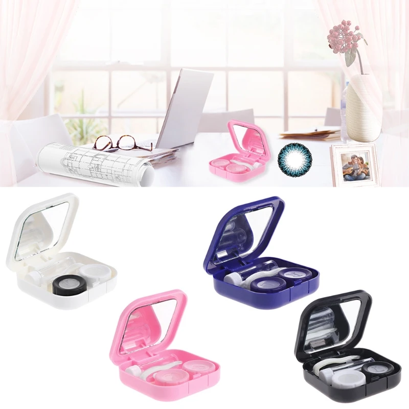 1 set Contact Lens Case Eyes Care Kit Holder Container Gift Travel Portable Accessaries