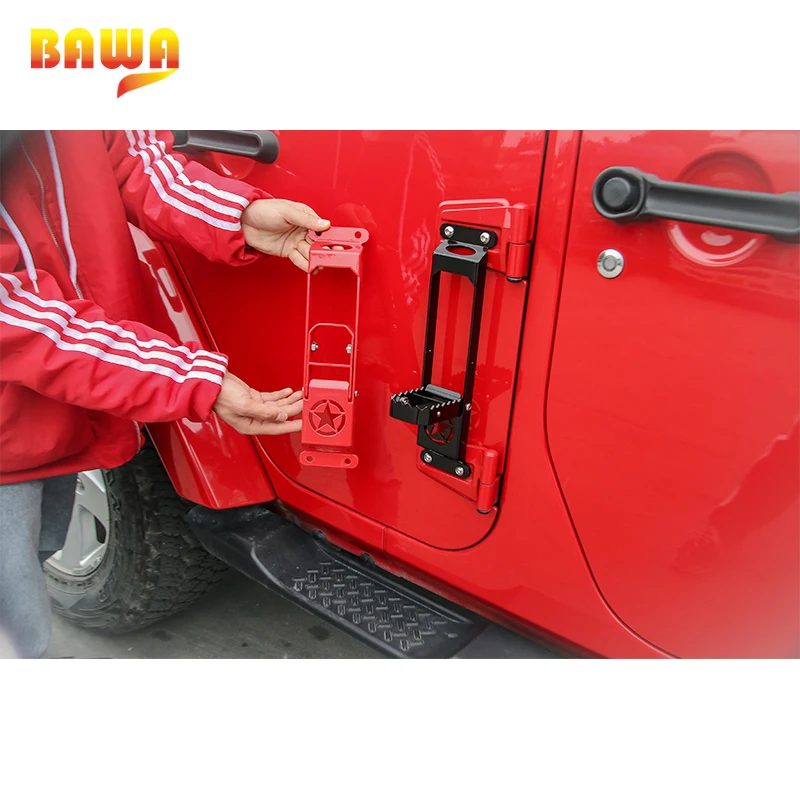 BAWA подножки дверные ступеньки дверная петля ножная педаль для Jeep Wrangler JK JL 2007 + стальная пластина для скалолазания BAWA подножки дверные ступеньки дверная петля ножная педаль для Jeep Wrangler JK JL 2007 + стальная пластина для скалолазания