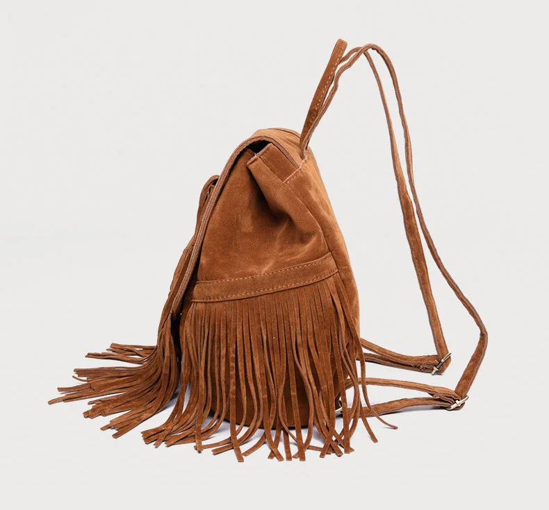 women backpack vintage fringe tassle bag bacpacks (1)n