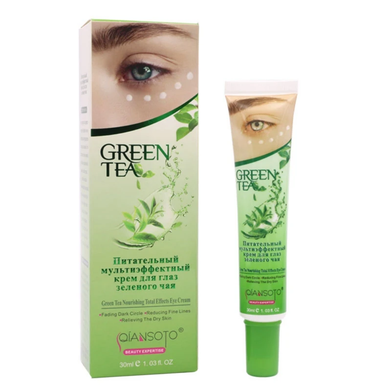 Длительный натуральный зеленый чай глаз ремонт крем увлажняющий удалить черные круги анти морщины вокруг глаз крем