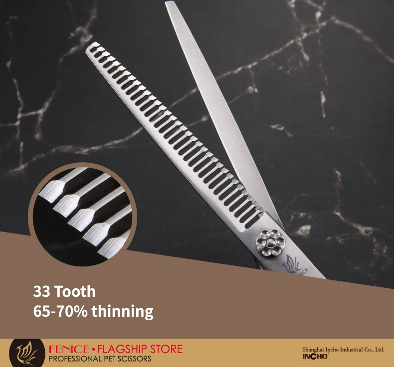 Fenice 7.0 polegada profissional pet grooming tesoura