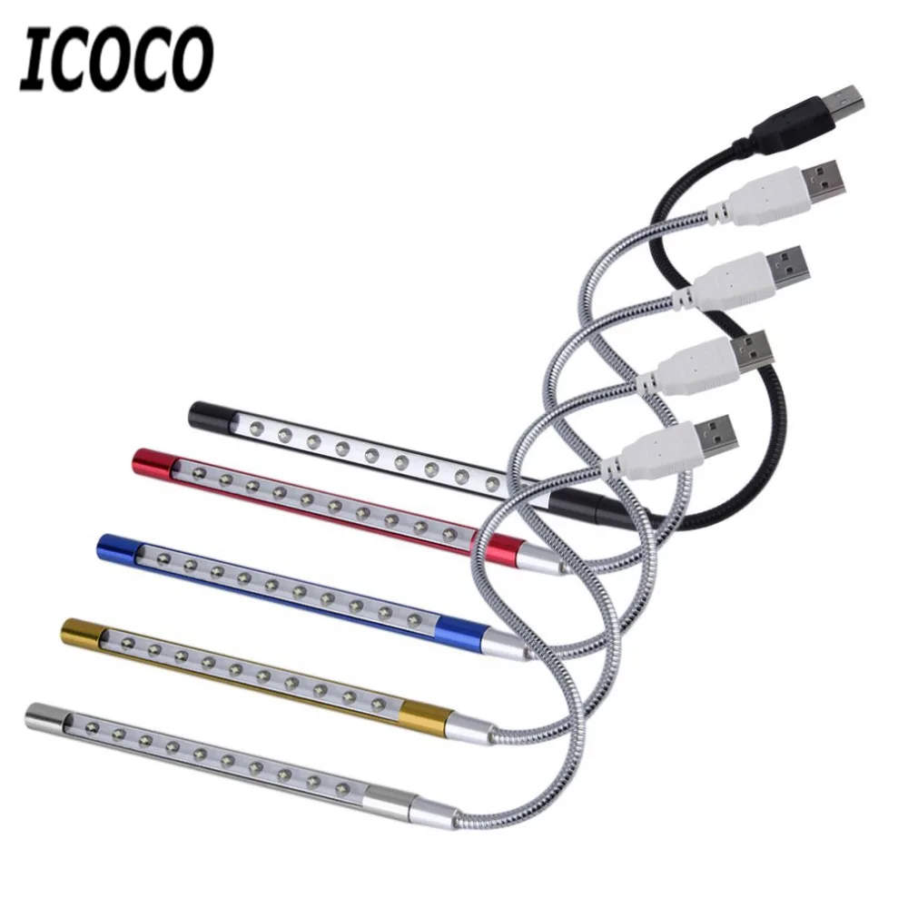 

product Mini Portable Flexible 10 LEDs USB Light Computer reading Lamp for Notebook Laptop Computer Desktop PC Keyboard