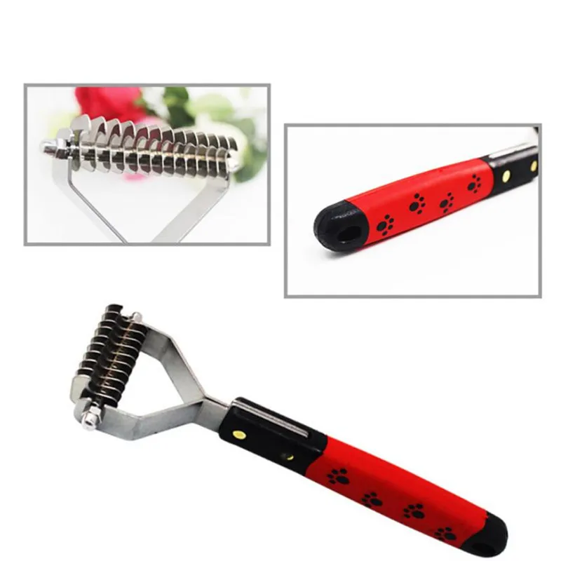 

Pet Cat Dog Hair Fur Shedding Trimmer Grooming Dematting Rake Comb Brush Tool Open Knot Knife Multi-purpose Professional X9253