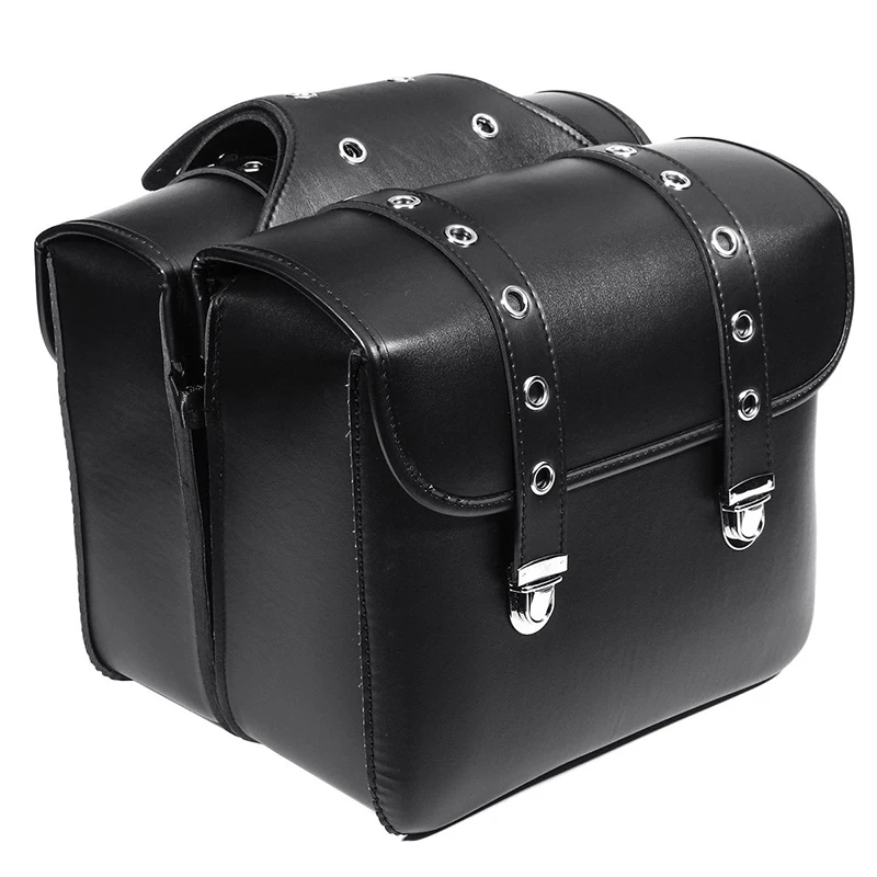 

2X Motorcycle PU Leather Side Saddle Bag Storage For Harley Sportster XL883/1200 Motorbikr Side Storage Accessories NEW