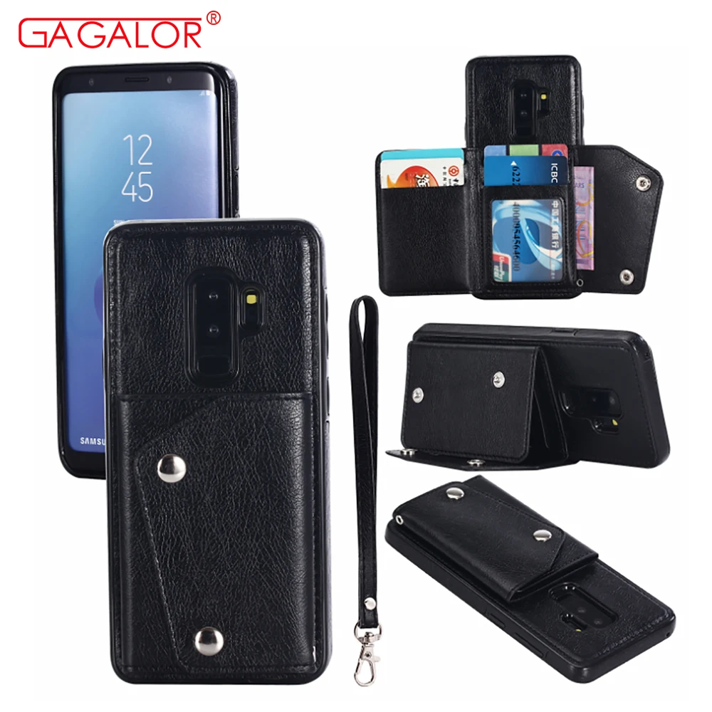 

100pcs/lot Pu Leather Wallet Flip Case For iPhone X 8 Plus 6 6S 7 Plus Card Pocket Stand Cover For Samsung S7 S8 S9 Plus Note 8