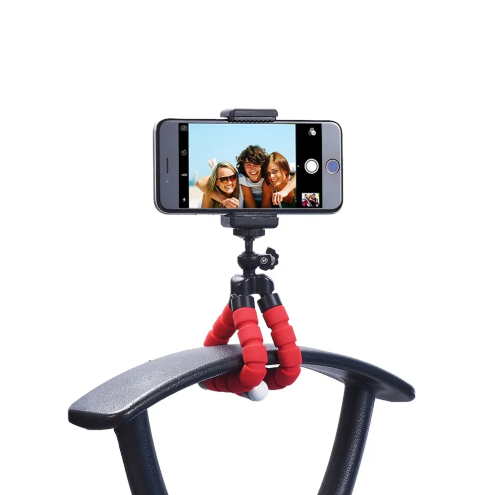 

Mini Flexible Sponge Octopus Stand Tripod Mount Car Phone Holder With Remote Control For iPhone Camera Video Phone Holder Stand