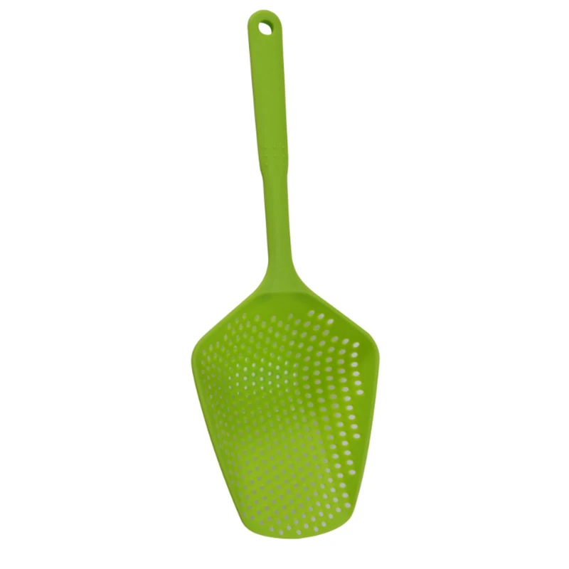 Высококачественная пластиковая Лопата половник-дуршлаг картофель фри шумовка кухонная утварь инструмент - Цвет: green