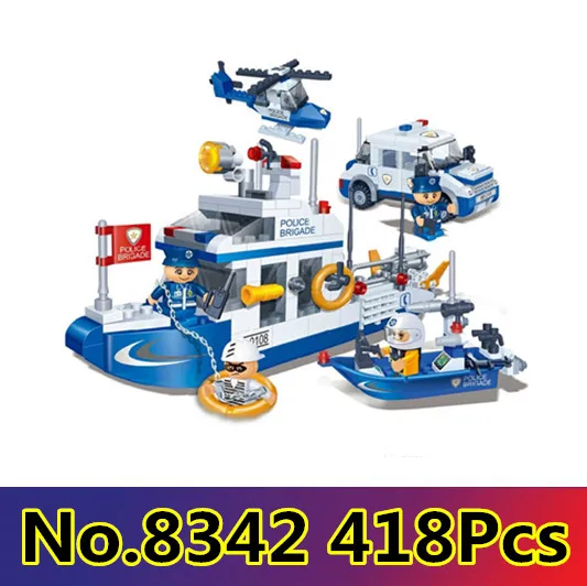 Model building kits compatible with lego city police car boat water patrolcity 3D blocks Educational model building toys hobbies Model building kits compatible with lego city police car boat water patrolcity 3D blocks Educational model building toys hobbies