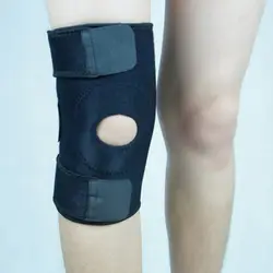 1 шт колено бандажа с полицентрической петли Профессиональный спорт Безопасность колена Поддержка черный наколенники гвардии протектор