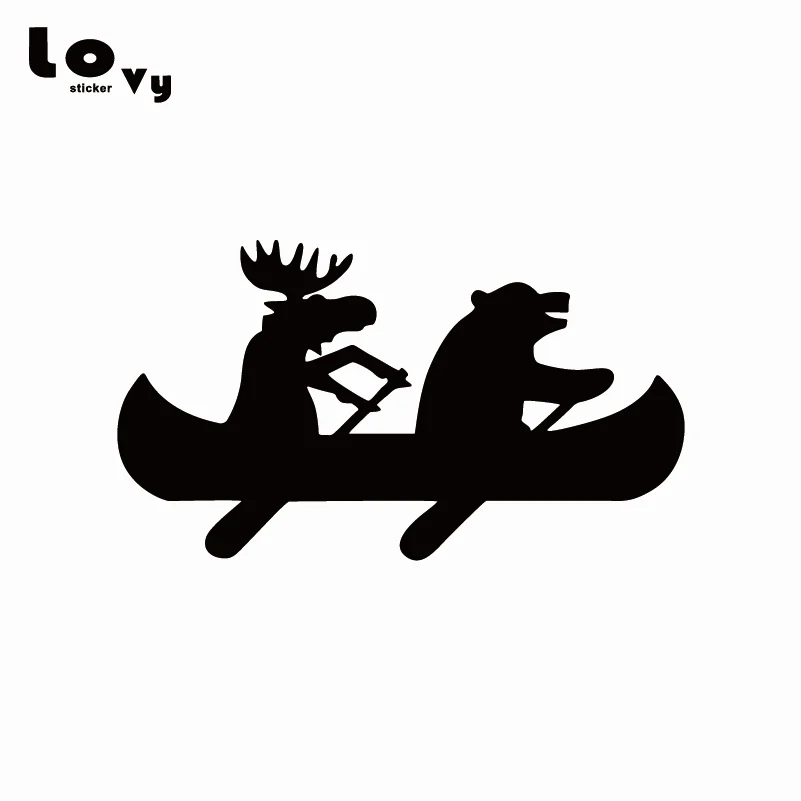 Интересная Виниловая наклейка для автомобилей Moose Bear виниловая забавная с