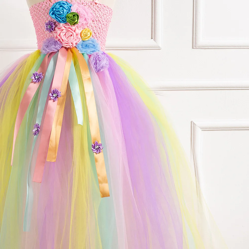 Fantasia/Вечерние платья принцессы с единорогом; платье для девочек на День рождения; карнавальный элегантный костюм; Свадебные платья для девочек; vestidos