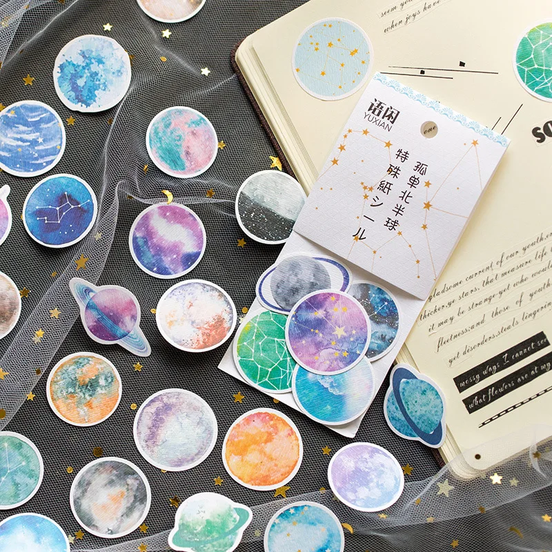 

40pcs/pack Colorful Planet Diamond Decorative Stationery Stickers Scrapbooking Diy Diary Album Stick Label