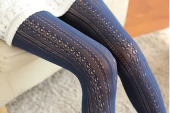 

Sexy Lace Rose Flower Vertical Bar High Elastic High-quality Fabric Tights Hollow Out Jacquard Core-spun Yarn Silk Stockings