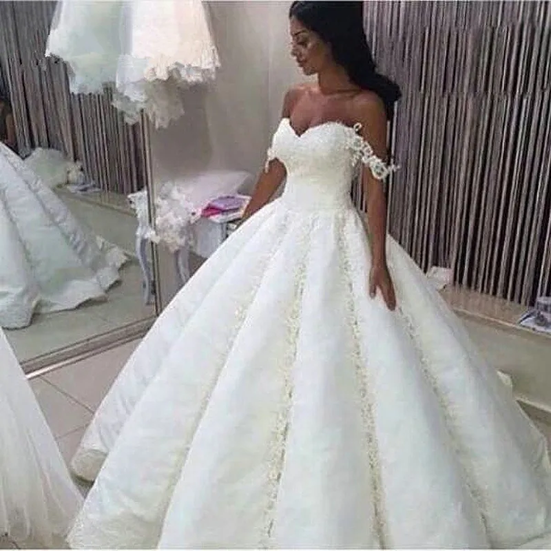 2017 халат де Mariage Саудовская Аравия изящные свадебное платье аппликация «сердце» бальное платье Свадебные платья Vestido Noiva