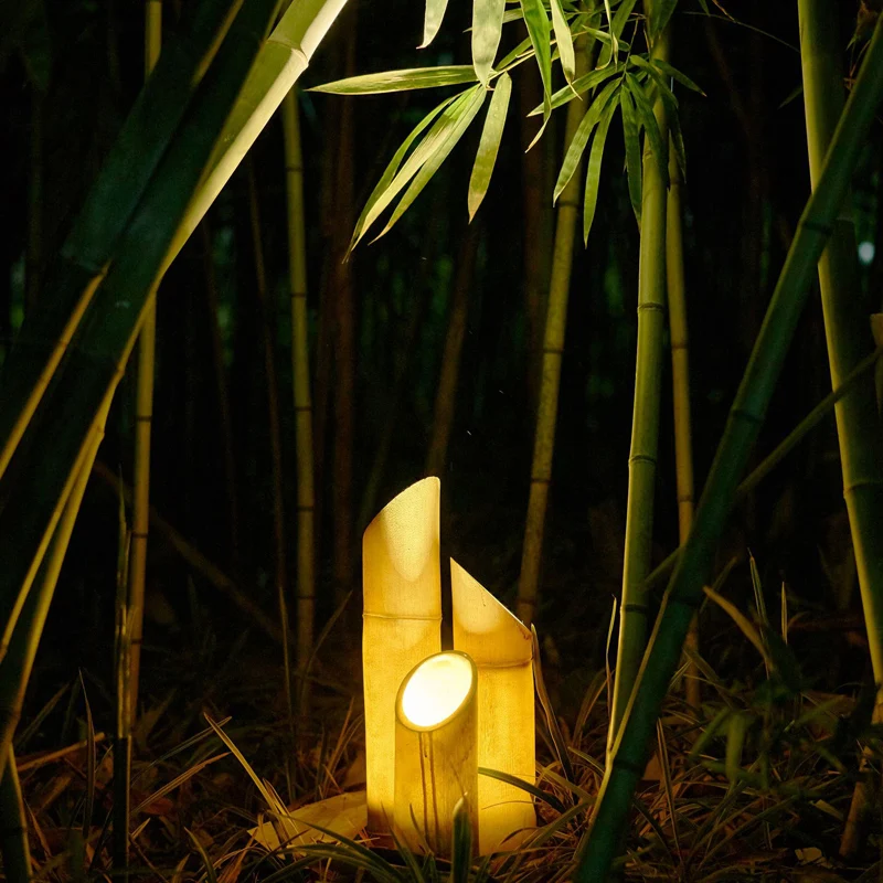 Outdoor LED imitation bamboo landscape lights garden park scenic grass lawn lighting, engineering custom lamps
