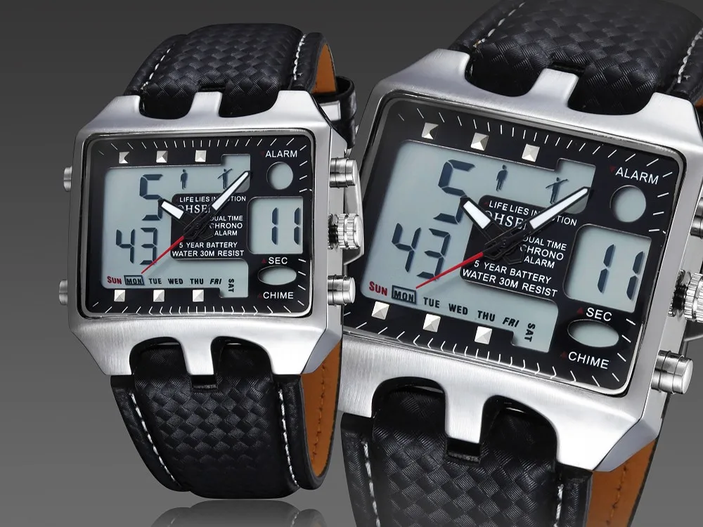 OHSEN мужские спортивные наручные часы с черным циферблатом с будильником Chrono, водонепроницаемые новые часы с датой и днем, хороший рождественский подарок, цена, A165