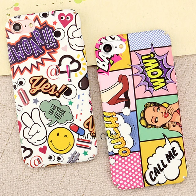 fashion sexy girl graffiti letter case for iphone 7 high quality letter cases