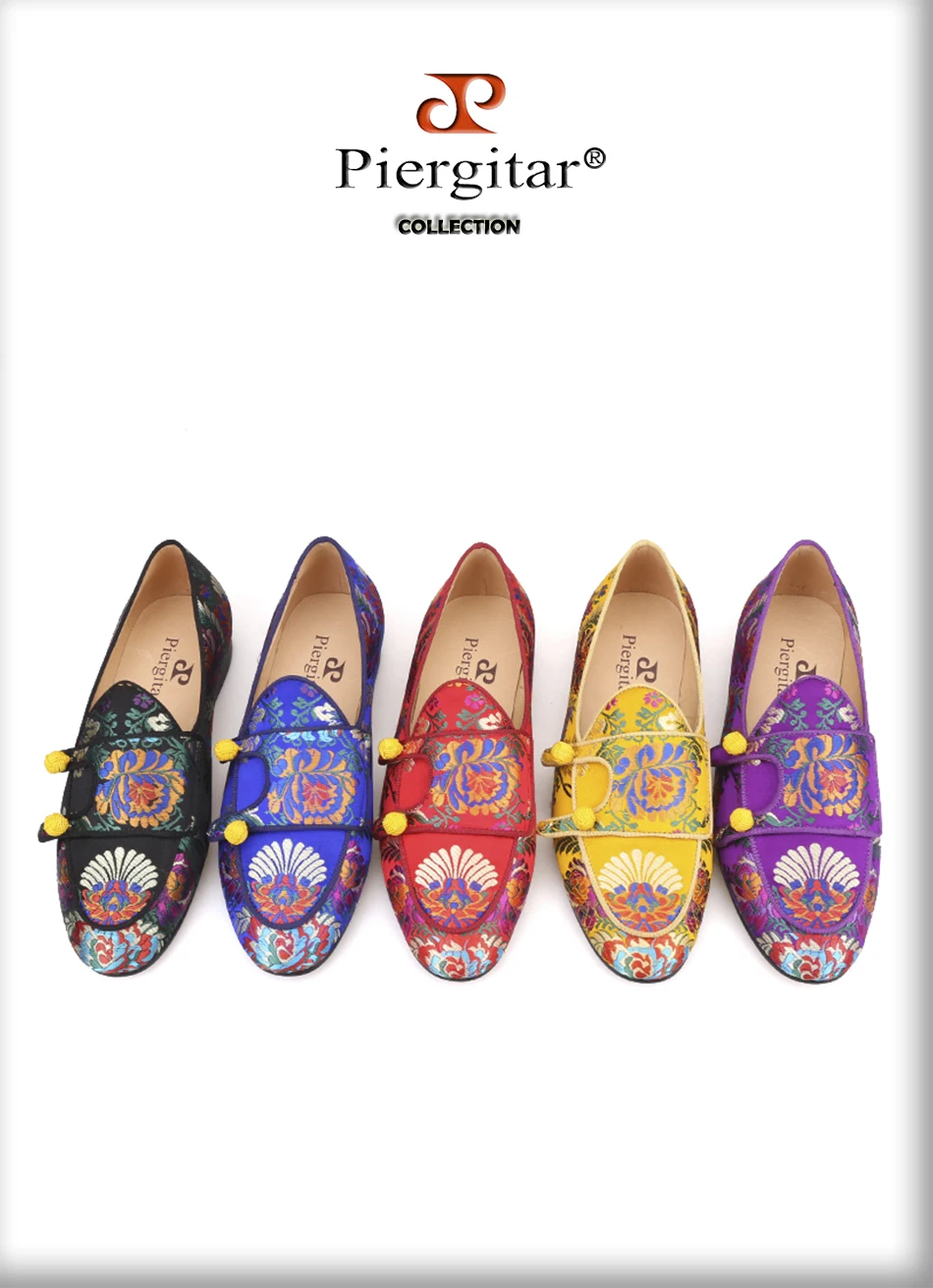Piergitar/Новое поступление года; Мужская шелковая обувь пяти цветов; мужские лоферы в китайском стиле с цветочным узором; свадебные и вечерние туфли для курения