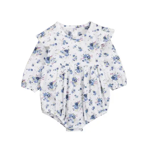 

Pudcoco 2018 New Baby Girl Romper spring Romper Newborn Infant Baby Girls Floral ruffle Romper cotton Jumpsuit Sunsuit Outfits