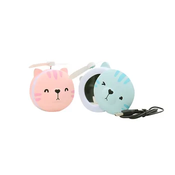 

Free shipping USB mini fan college dormitory portable portable mirror fan with LED fill light handheld fan