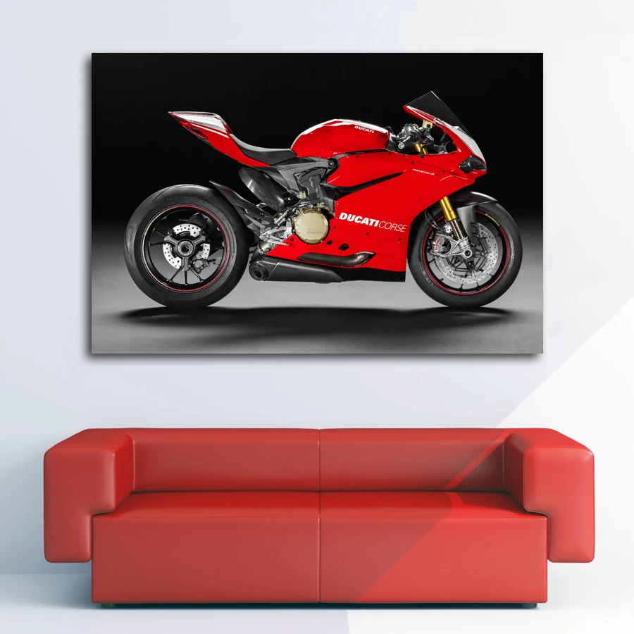 Супербайк DUCATI мотоцикл мышцы автомобиля Плакаты Wall Art Художественная печать на