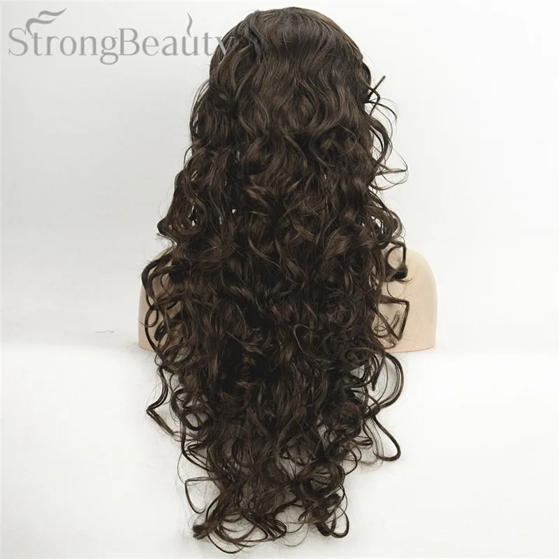 StrongBeauty 26 дюймов синтетический полупарик длинный кудрявый парик с повязками натуральный разрез стиль волос для женщин - Цвет: 8