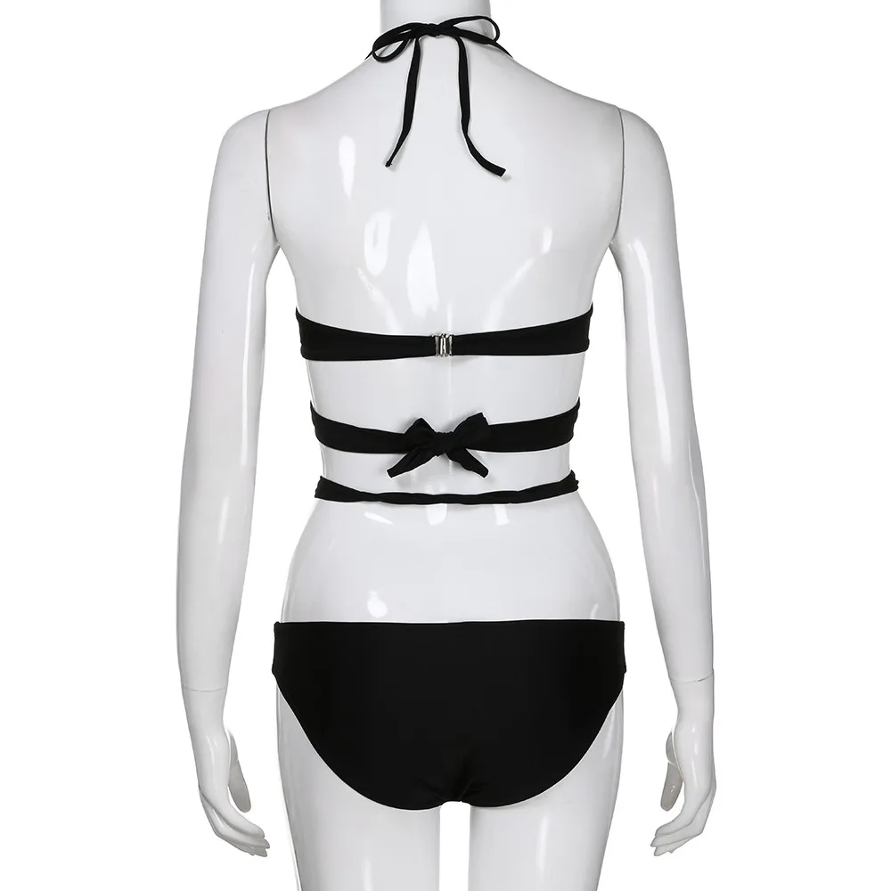

Women Sexy High Cut One Piece Swimsuit Funny Bathing Suit Monokini Swimwear Bandage Cross Split 2019 New Sexy Bikini Set 25