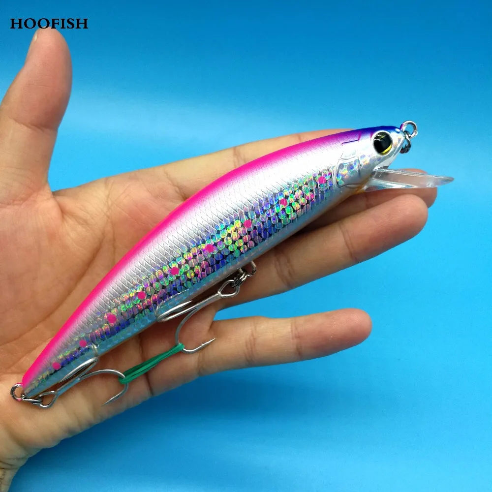 

HOOFISH 4PCS/LOT Big sinking minnow lure 61g/13.5cm 4colors Deep Sea Trolling Fishing lure artificial bait fishingtackle