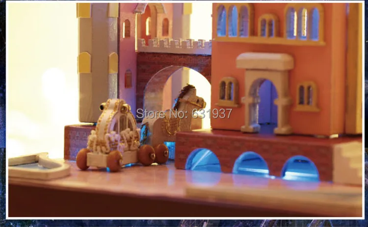 Кукольный дом включает в себя пылезащитный чехол большой кафе Деревянные маленькие кукольный домик мебель модель игрушки Рождественский подарок замок вращающийся карета