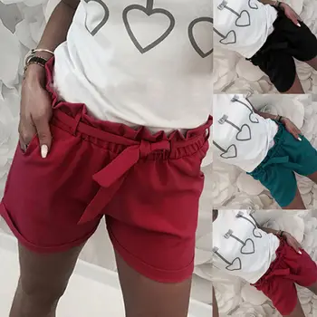 

Summer Women Ladies High Waist Short Pant Pleated Drawstring Shorts Trousers Short Pant Size 6 - 14