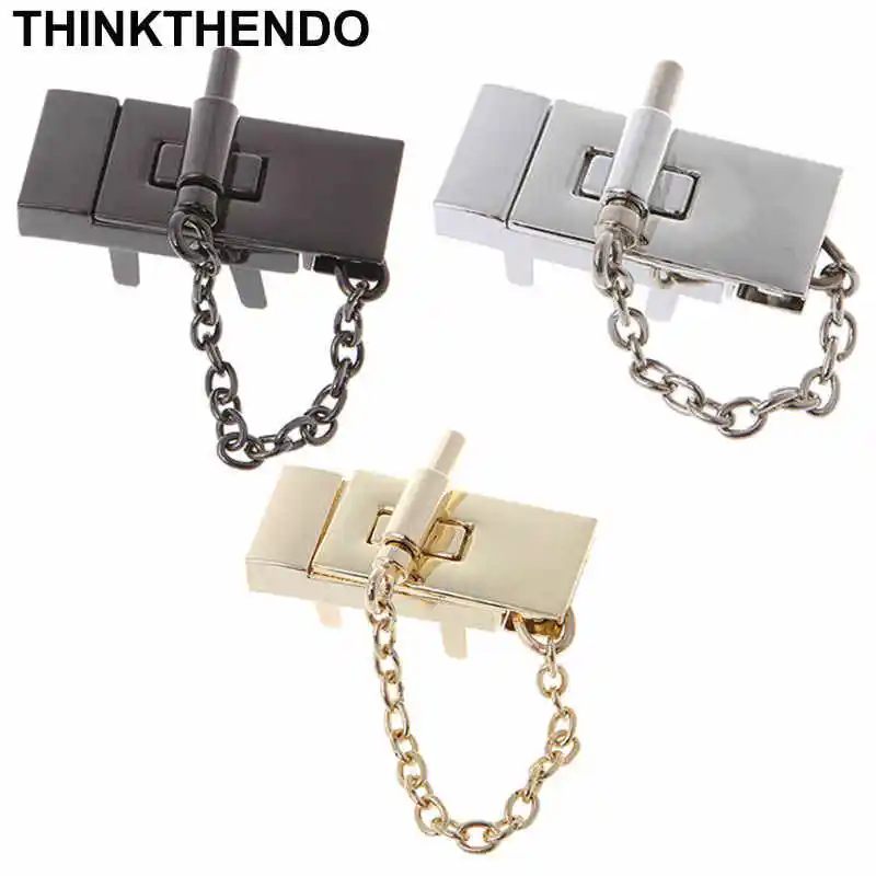 

Rectangle Handbag Twist Lock DIY Craft Case Clasp Metal Buckle Switch Button